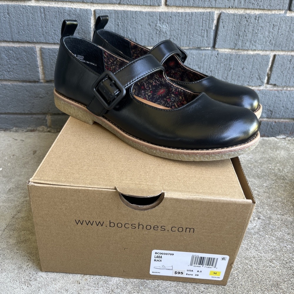BOC By Born Lara Mary Jane Flats Women's 8.5 M Goth Academia Crepe Sole